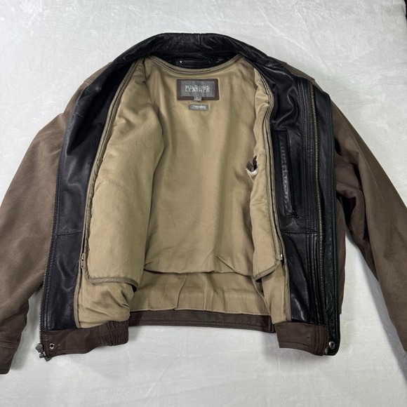 Vintage Wilsons Leather Bomber Jacket Mens Large Thinsulate Removable Liner - Picture 5 of 16